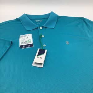IZOD Golf Mens Swingflex Short Sleeve Golf Polo Turquoise Size XL‎ NWT